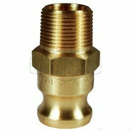 DIXON Boss-Lock Type F Cam and Groove Adapter, 1-1/4 in, Male Adapter x MNPT, Brass, Domestic 125-F-BR